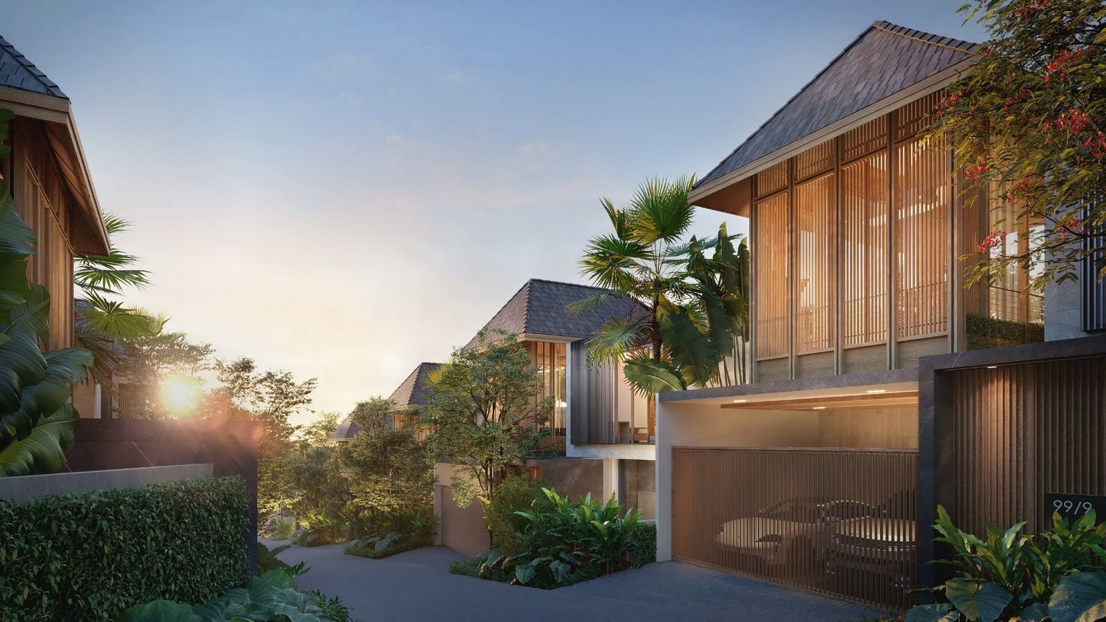 Annara Residences — street view at sunset